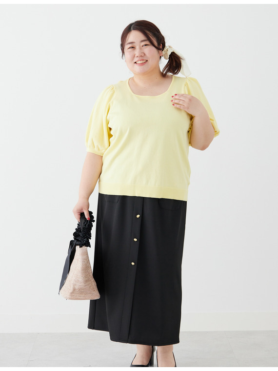 苦手を得意に! ストレッチ ツイルカットジョーゼット スカート