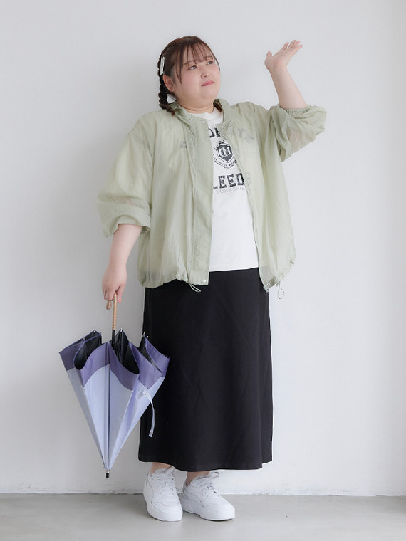 ぽっちゃり女子の雨の日コーデ
