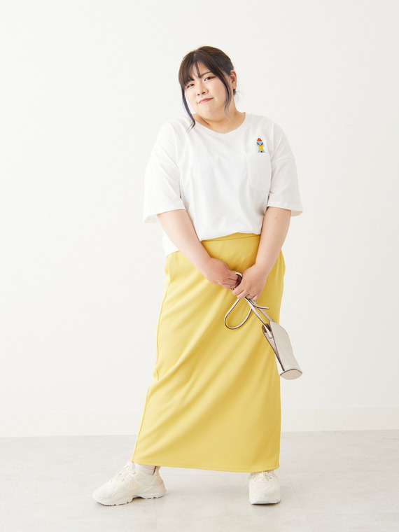 Rin 美！ストレッチ 細魅せ リブ タイトスカート