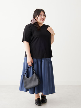 Rin 綺麗を追求！ UとVでネックが選べる 大人の為の セミシルケット 美人 Tシャツ