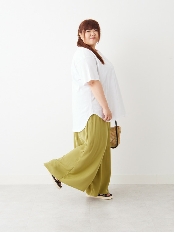 セルフカットでジャスト丈！ プリーツ パンツ