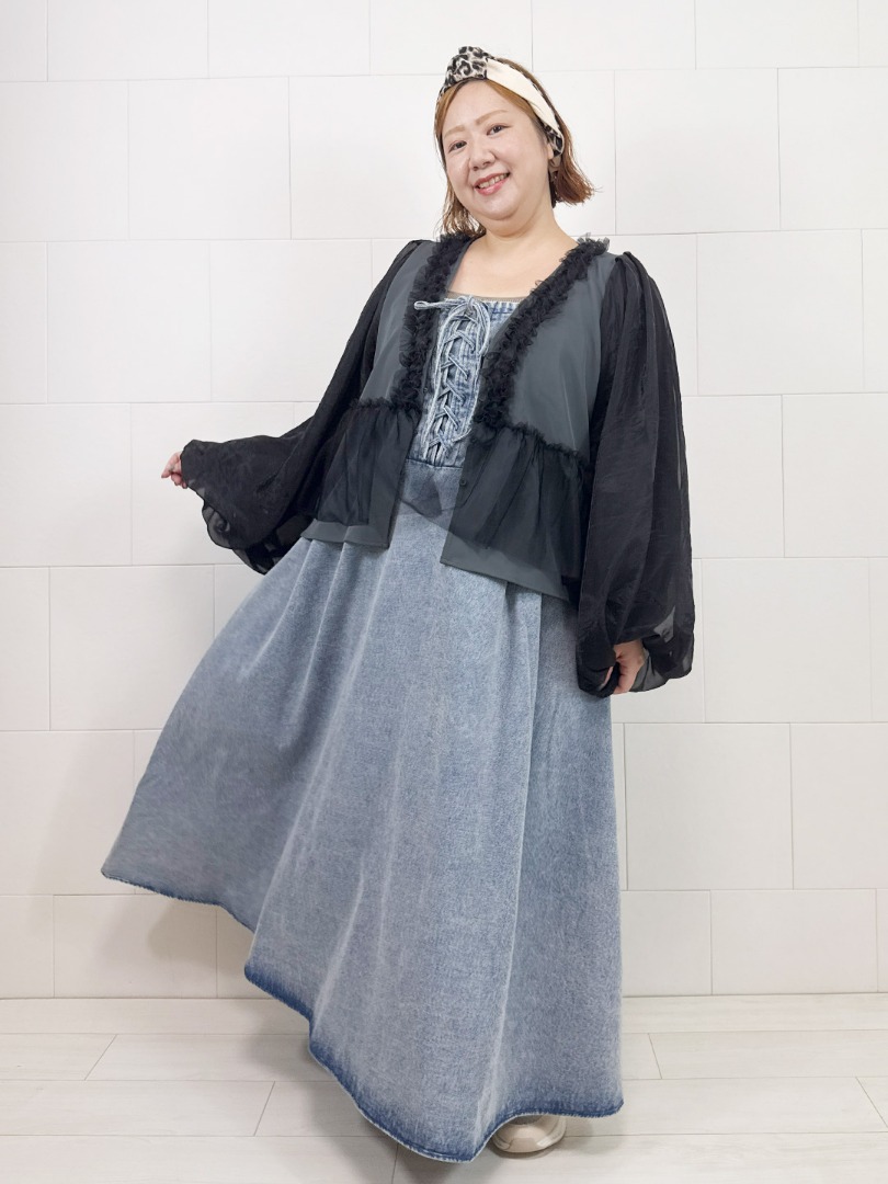 大きいサイズのシアーブルゾンコーデ