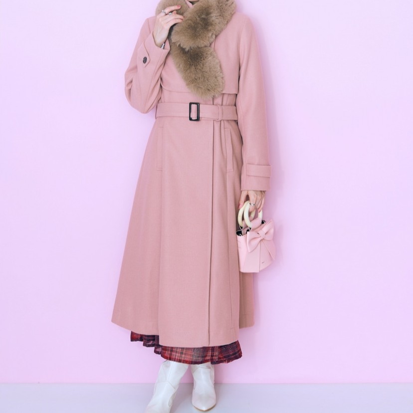 2wayカラーロングコート 大きいサイズ marun