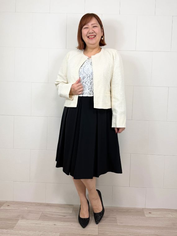 20代ぽっちゃりママの入学式・卒業式セレモニースタイル