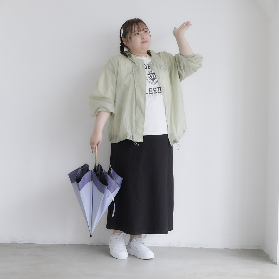 ぽっちゃり女子の雨の日コーデ