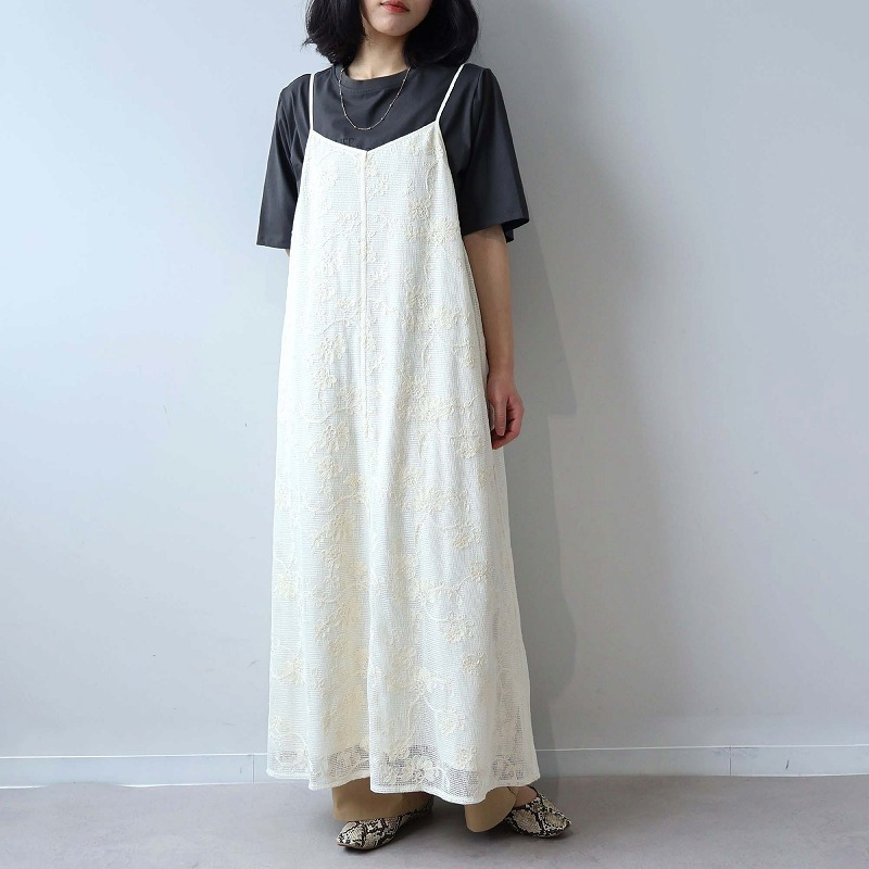 【タイムセール】レース キャミソール ワンピース LL/3L/4L/5L leswel レスウェル