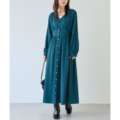 ウエスト切替ワンピース