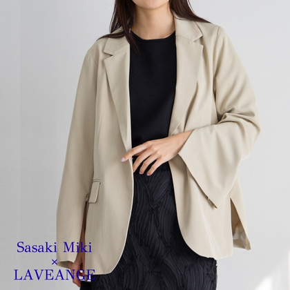 2WAYスリットスリーブテーラードジャケット 【Sasaki Miki× LAVEANGE】LL/3L/4L/5L　ラビアンジェ