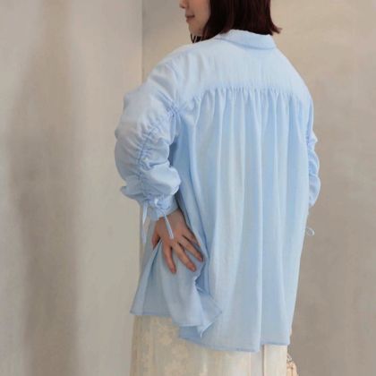 【タイムセール】【WEB/一部店舗限定】袖リボン ブラウス  LL/3L/4L/5L leswelレスウェル