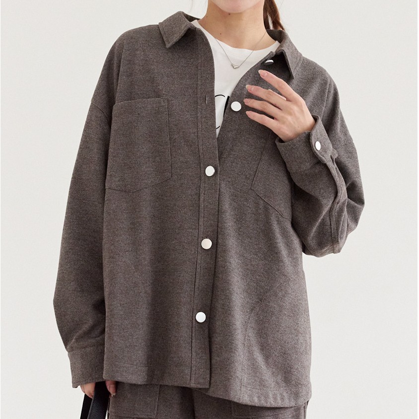 起毛カットソーシャツブルゾン　LL/3L/4L/5L　セットアップ可　ラビアンジェ