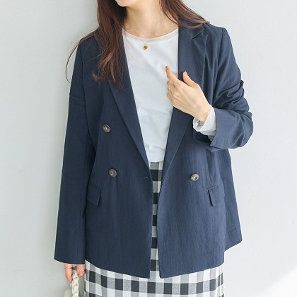 【洗える】ダブルボタンテーラードジャケット　LL/3L/4L/5L　セレモニー　オフィスカジュアル　ラビアンジェ