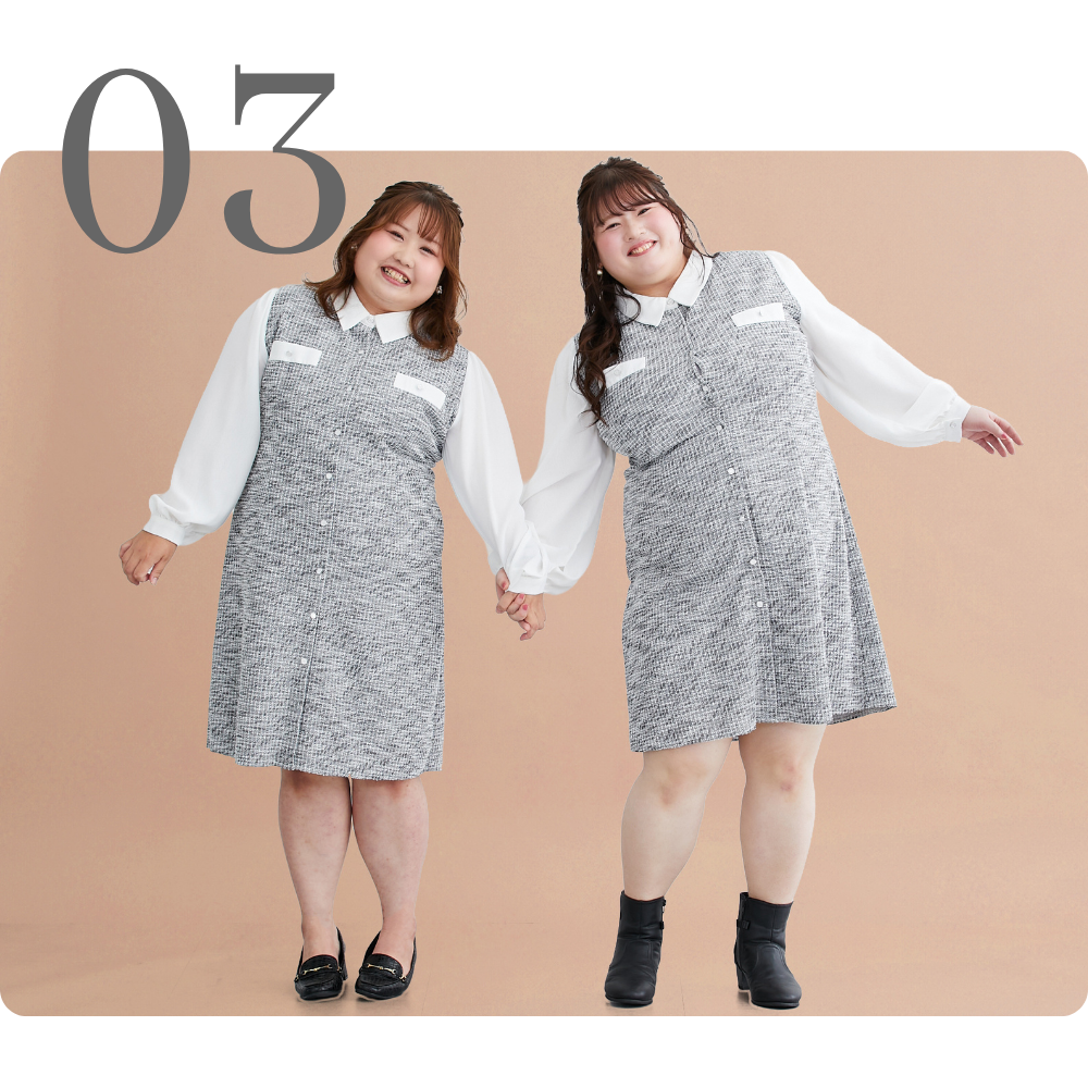 1.ツイードミニワンピース